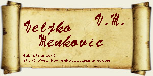 Veljko Menković vizit kartica